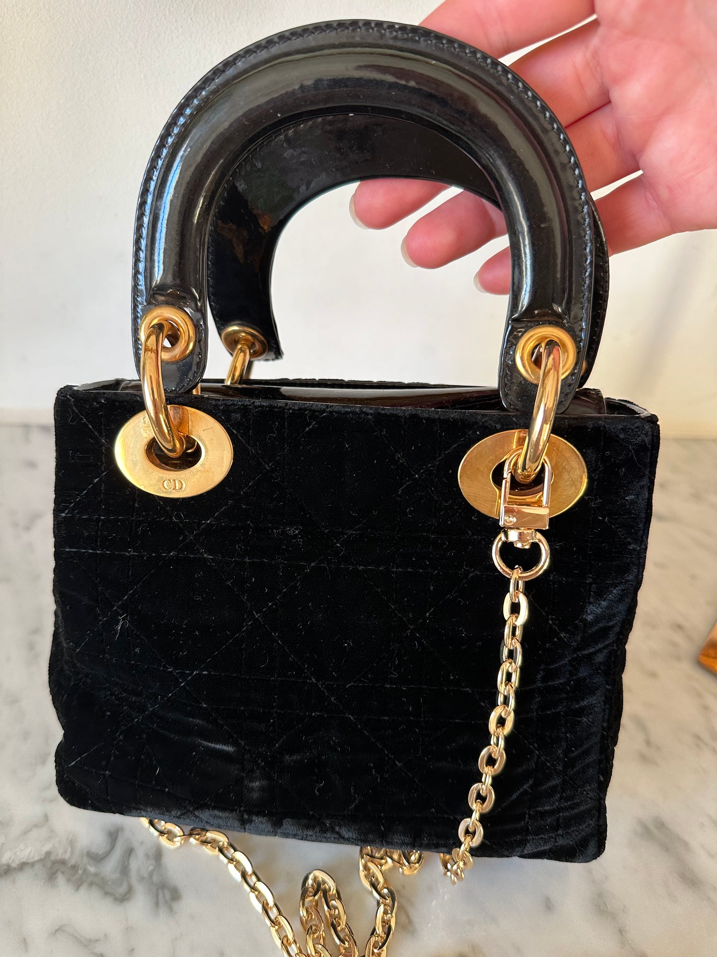 Lady Dior mini velvet