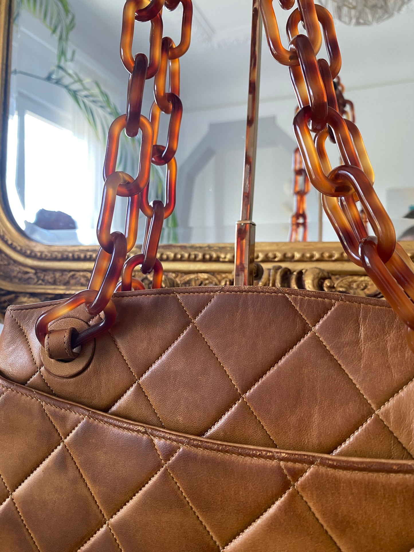 Chanel vintage tortoise tote