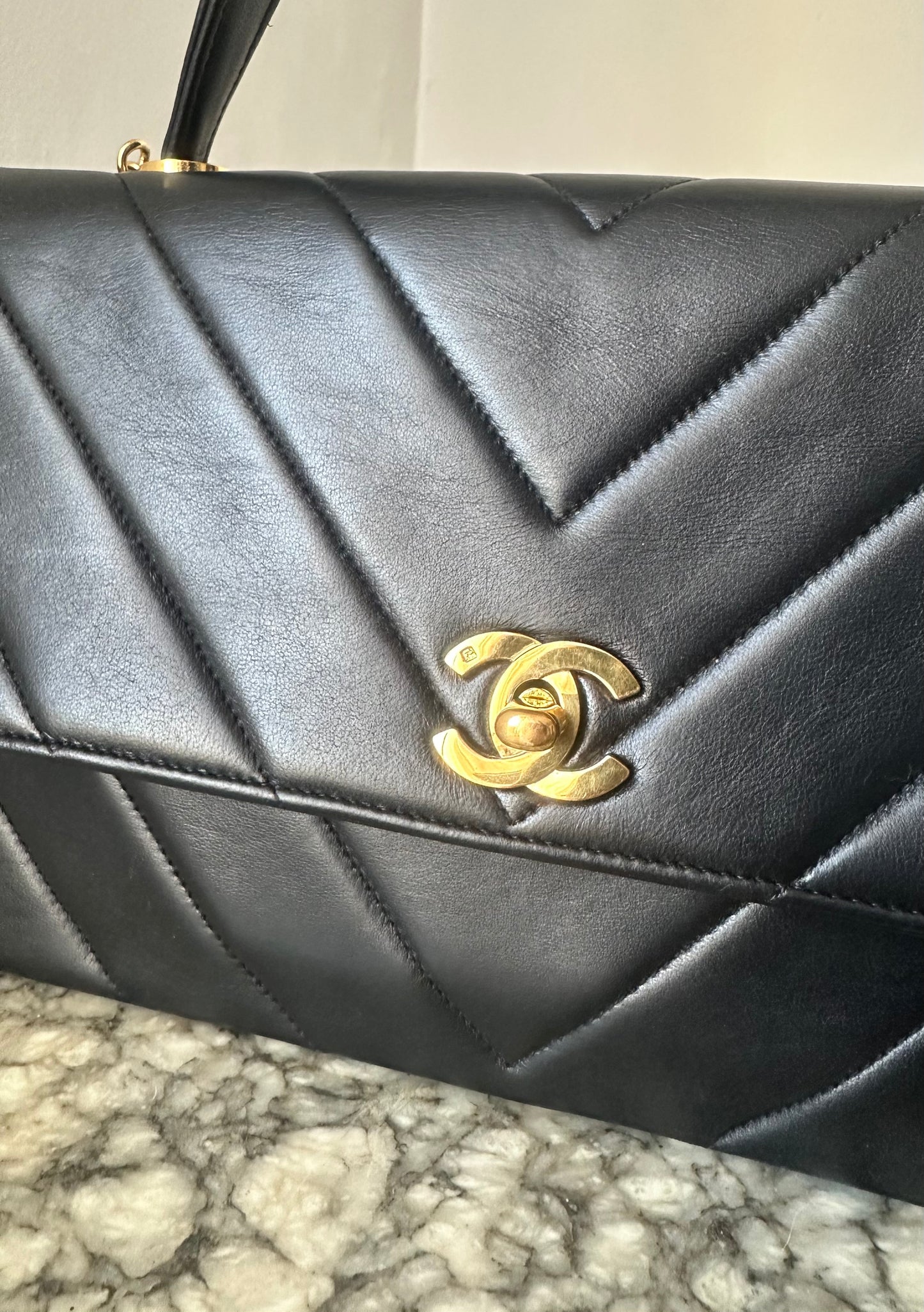 Chanel Chevron top handle bag