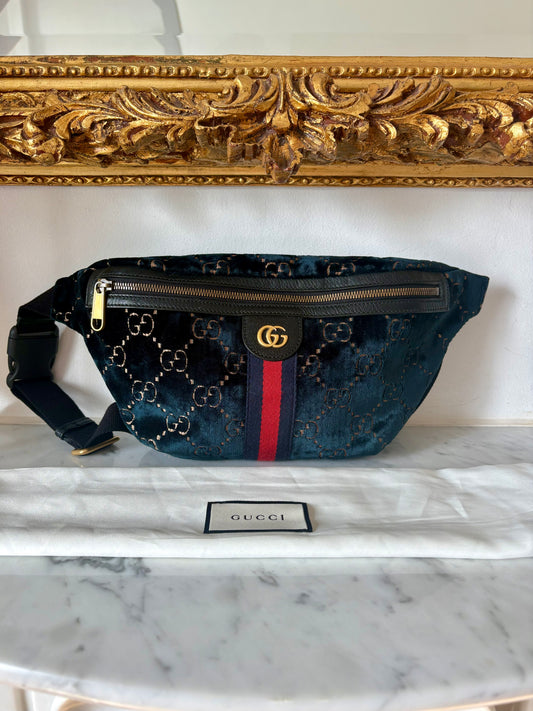 Gucci Ophidia velvet belt bag