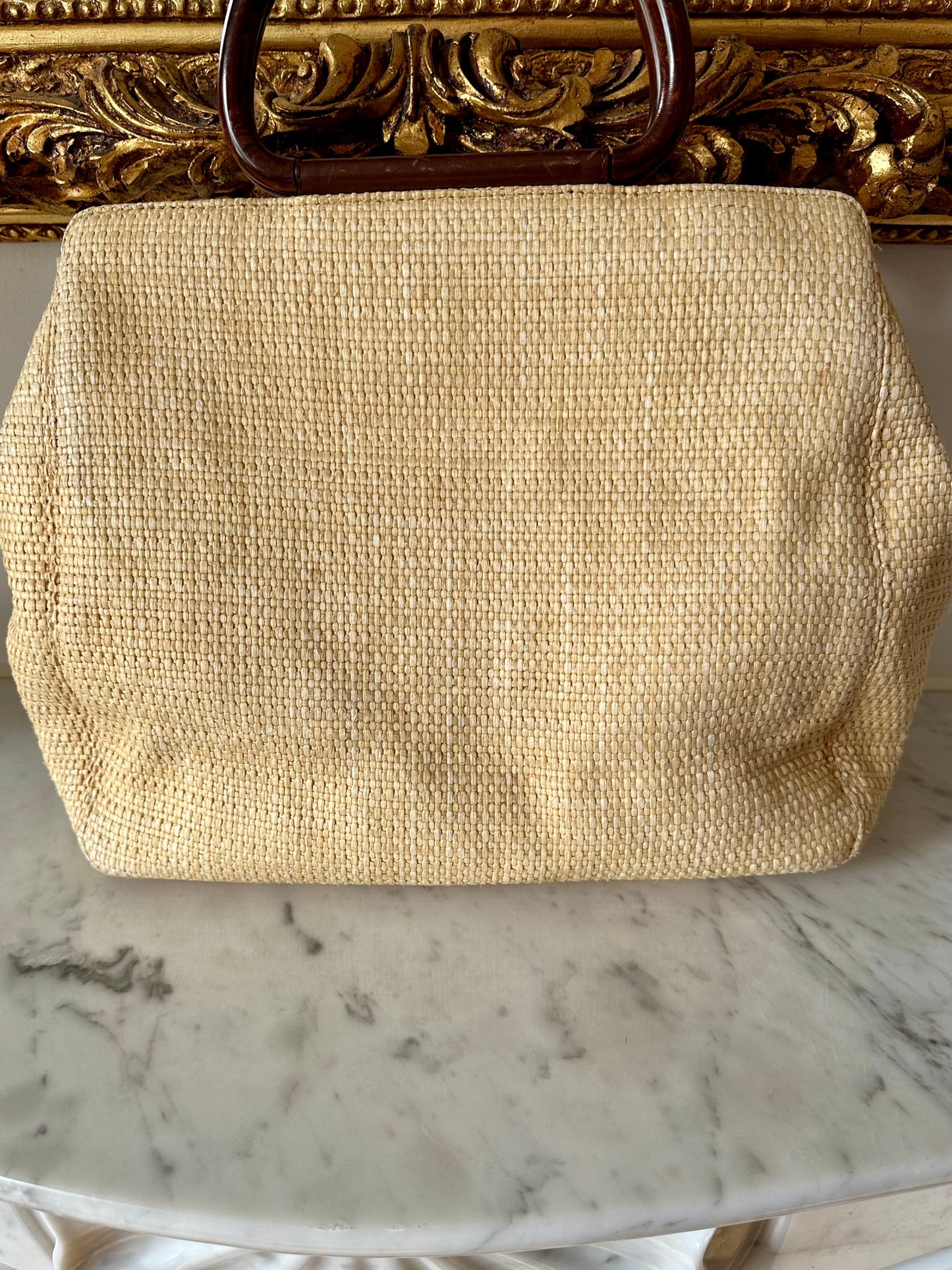 Chanel vintage raffia bag