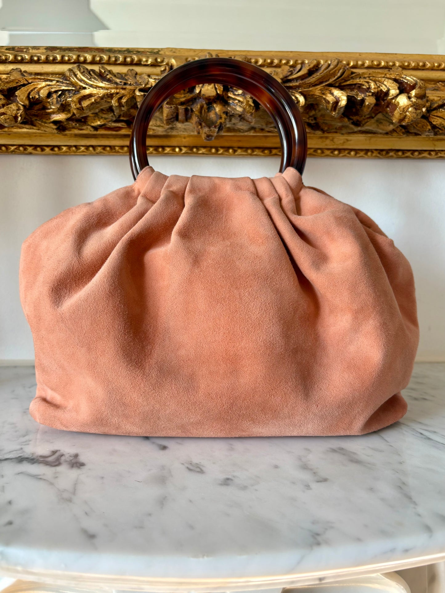 Chanel suede top handle bag
