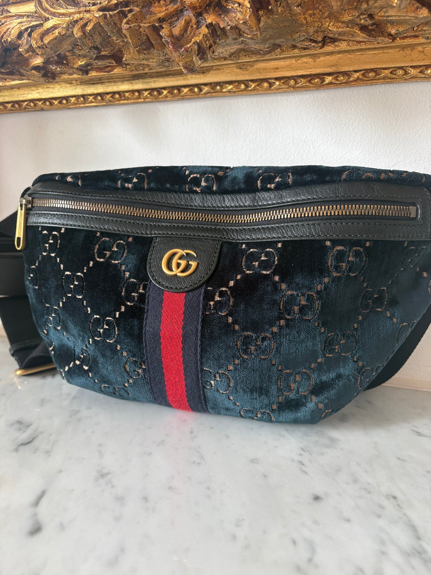 Gucci Ophidia velvet belt bag
