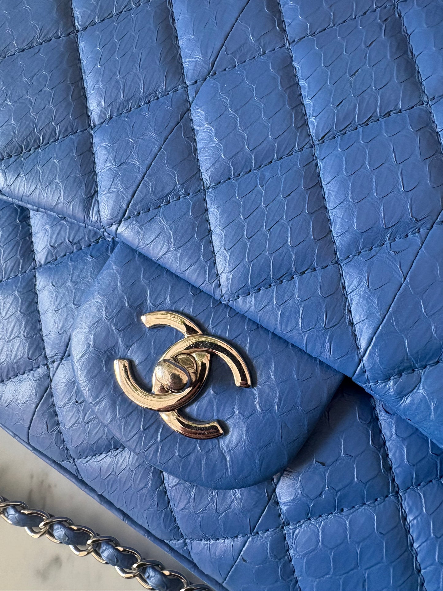 Chanel python jumbo