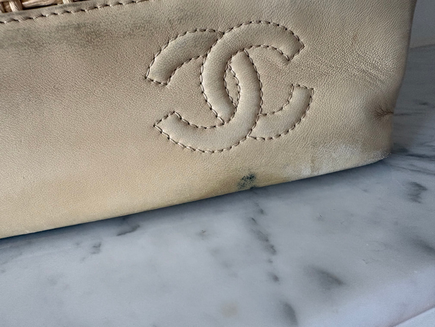 Chanel raffia tote