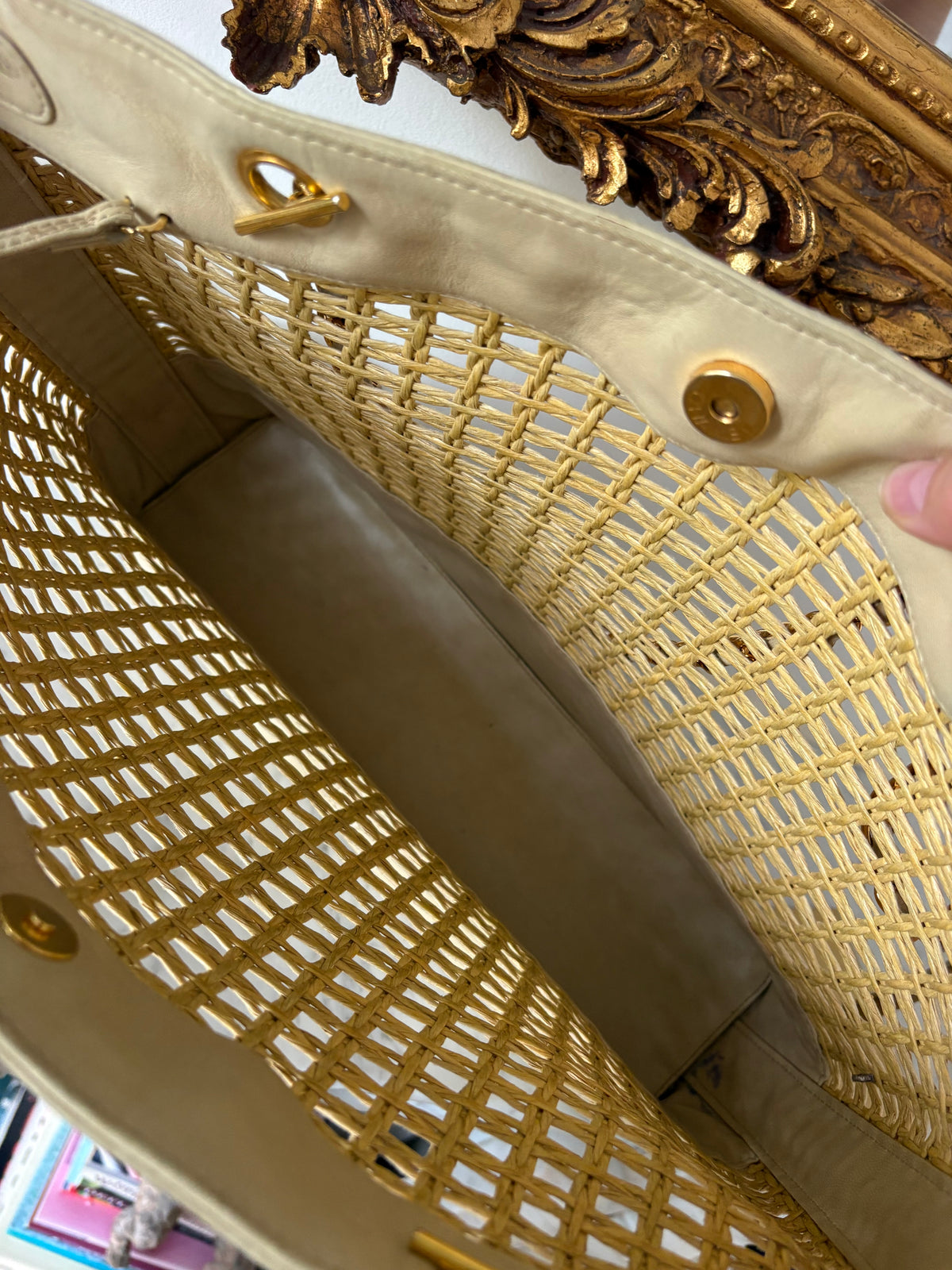 Chanel raffia tote
